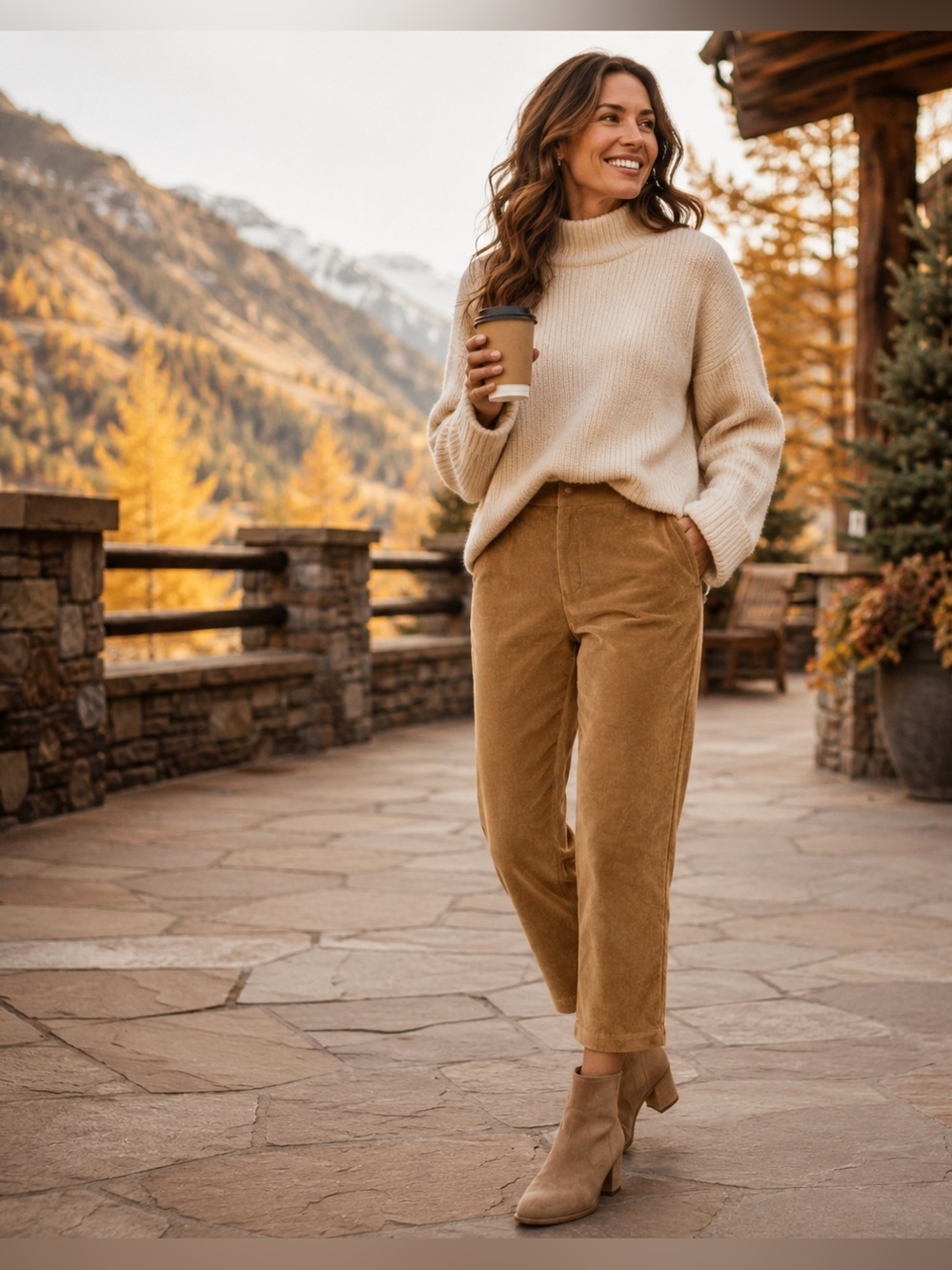 Lands’ End Camel Corduroy Crop Pants Size PM 10/12 NWT Stretch